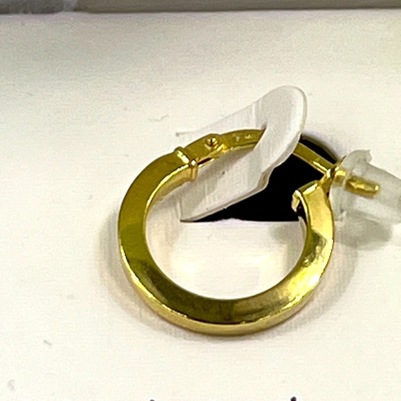 MÍA FIORE 💯FLAT HOOPE EARRINGS, GOLD COLOR, STERLING SILVER, 18KT GOLD PLATED - Picture 4 of 16